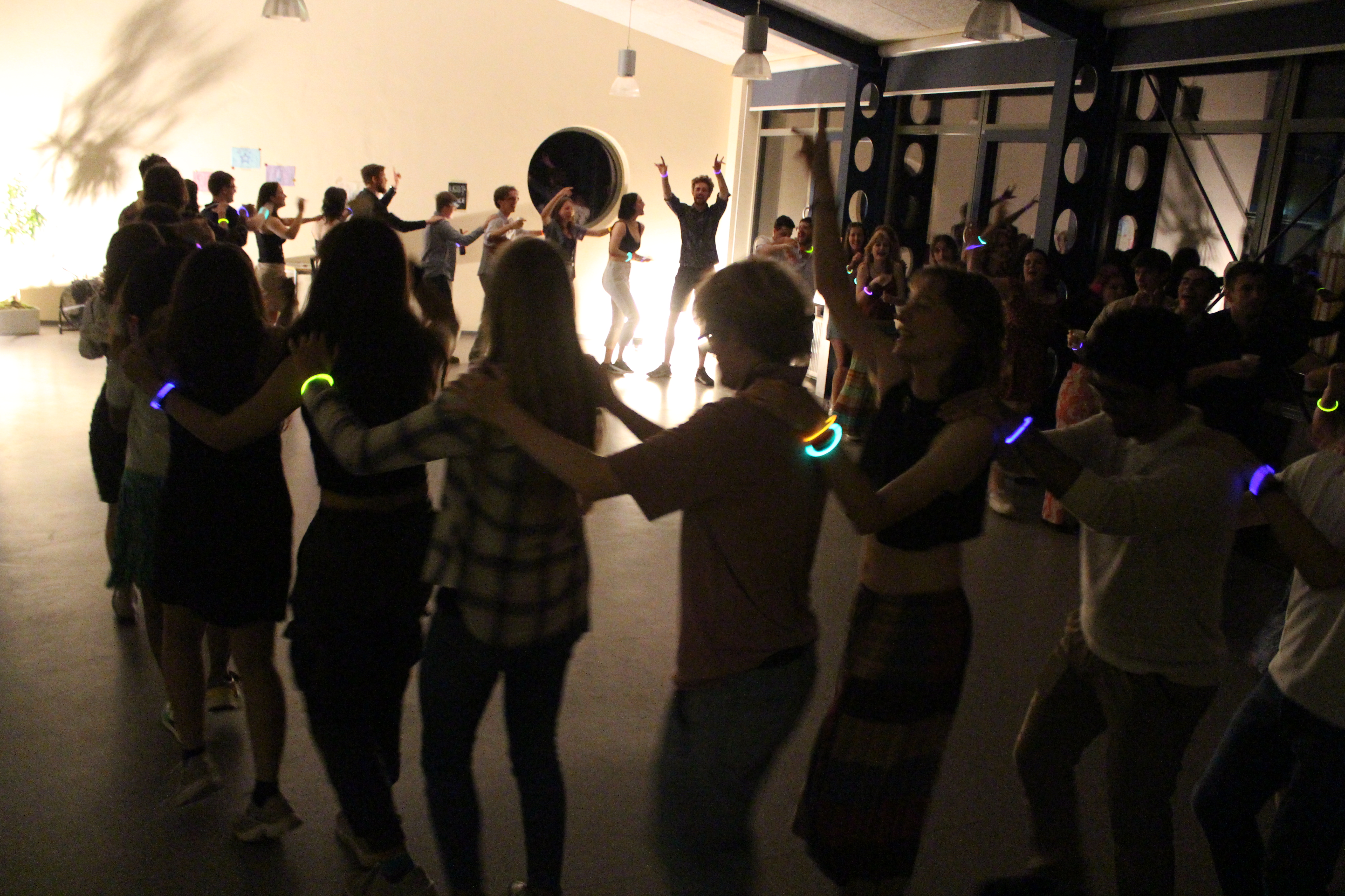 A party conga line.